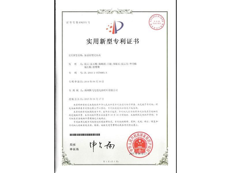 加強(qiáng)輕型無紡布